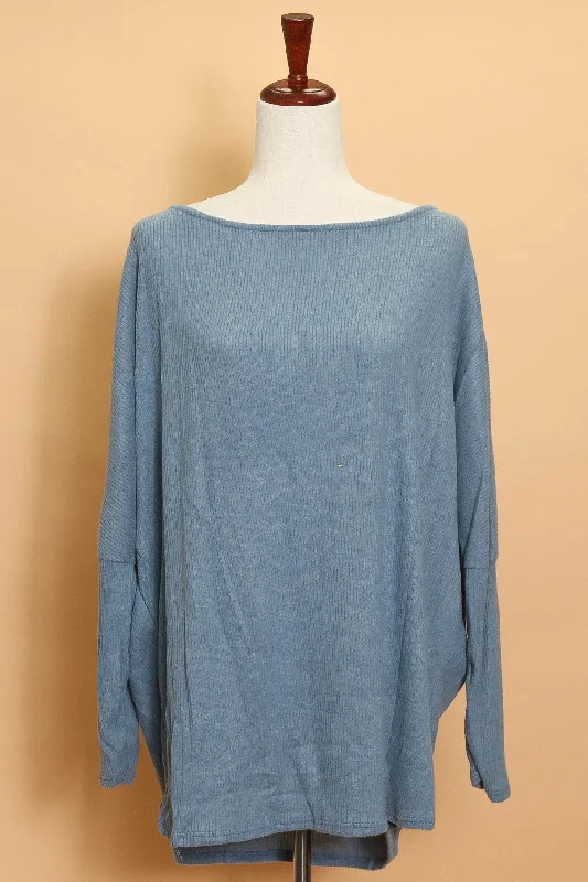 Blue Cozy Ribbed Sweater