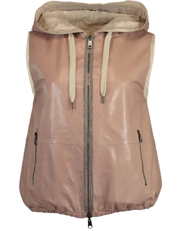 Reversible Drawstring Hooded Vest