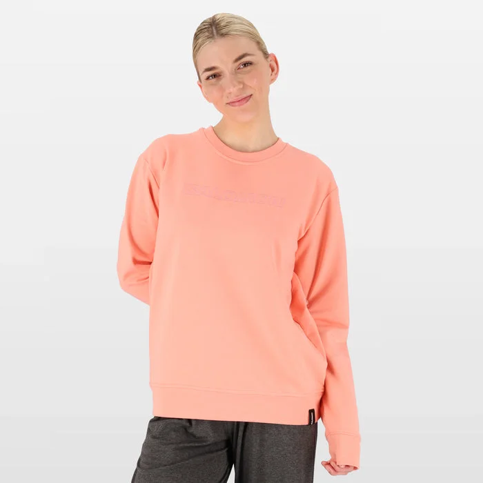 Salomon Wlf8841 Ladies Crew Fleece Pullover Peach